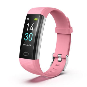 Smart Watch Sports Fitness Activity Heart Rate Tracker Blood Pressure wristband IP68 Waterproof band Pedometer for IOS Android 0 Elite Fitness Essentials Pink 