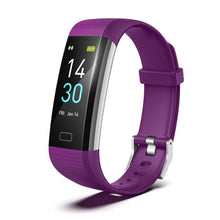 Load image into Gallery viewer, Smart Watch Sports Fitness Activity Heart Rate Tracker Blood Pressure wristband IP68 Waterproof band Pedometer for IOS Android 0 Elite Fitness Essentials Purple 